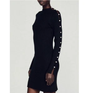 Sandro Paris Women's Dress Size 36 FR Wool Blend Knit Bodycon Dress SFPRO02593 - Picture 1 of 16