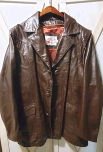 Vintage 70’s Sears Roebuck The Leather Shop Brown Leather Jacket Men's Size 42 R - Picture 1 of 7