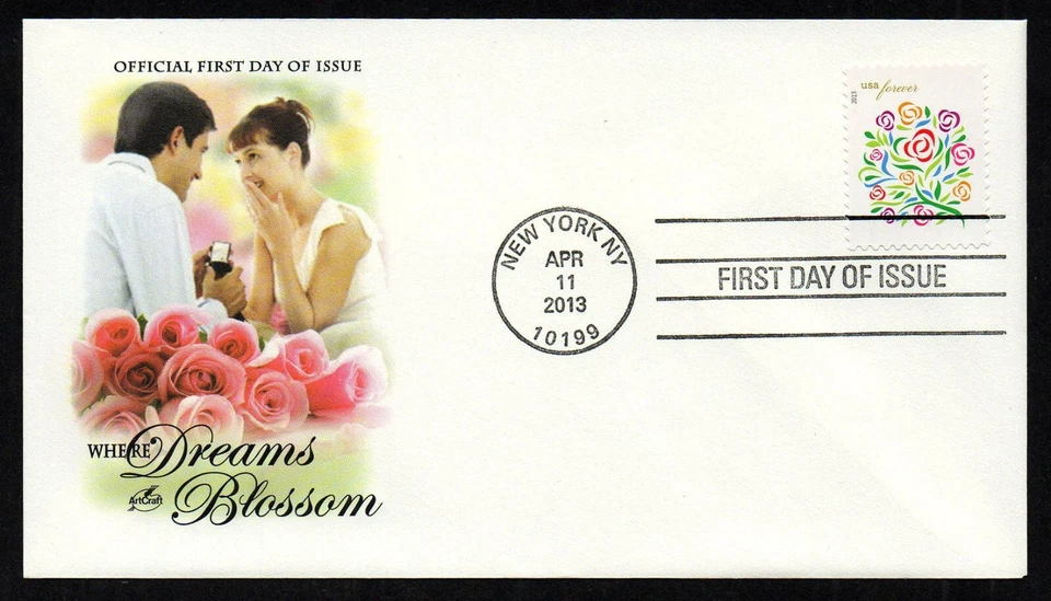 USA, SCOTT # 4764, ARTCRAFT FDC COVER - DREAMS BLOSSOM, MARRIAGE COMMITMENT 2013 - Image 1 of 1