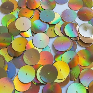 Sequin Round 16mm Gold Lazersheen Reflective Metallic. Made in USA - Picture 1 of 2