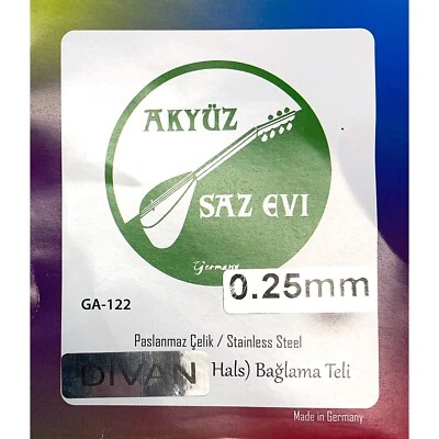 🎶Uzun Sap Tel 0,25 Saz / Baglama / Divan Teli / Saiten / Strings AKYÜZ SAZ EVI