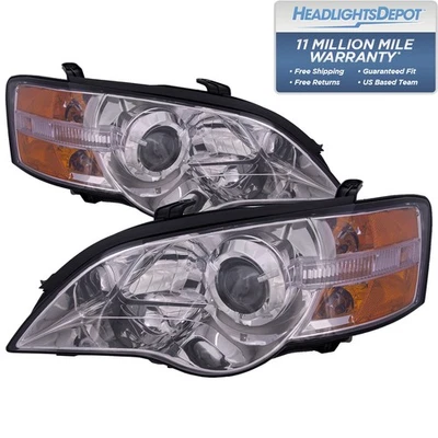 Headlights Fits 2005-2007 Subaru Legacy And Outback Chrome Performance Lamp Pair - Image 1 of 4