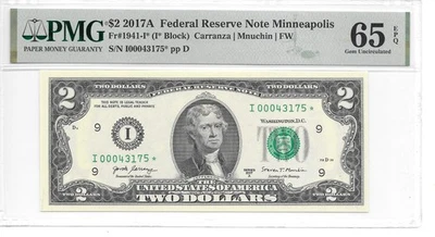 2017A* MINNEAPOLIS STAR $2 FRN PMG 65 EPQ Gem Uncirculated (1st Print Release) - Image 1 of 4