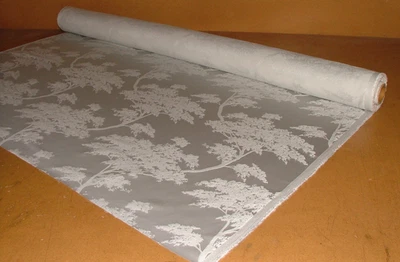 16 Metres Japonica Silver Jacquard Fabric Upholstery Cushion Curtain Use - Image 1 of 4