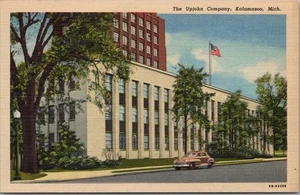 KALAMAZOO, Michigan LINEN Postcard "The Upjohn Company" Office, Street View 1946 - Picture 1 of 2