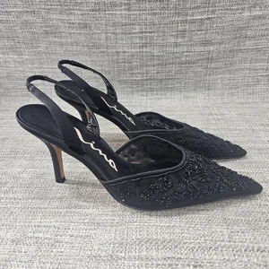 Zapatos de salón Nina con cordones negros adornados con cuentas para mujer talla 7,5 - Imagen 1 de 13