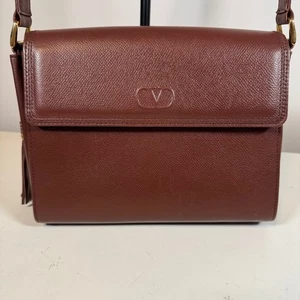 Valentino Garavani Brown Leather Tassel Crossbody Bag with COA - Picture 1 of 9
