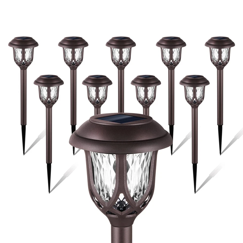10 Pack Solar Lights Outdoor Decorative Garden Yard Lights for Pathway Walkwa... - Image 1 of 4