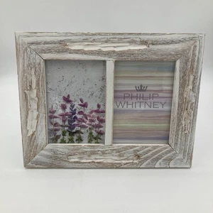 Philip Whitney Rustic Wood Photo Frame 2x 5x7 Shabby Chic Distressed White - Picture 1 of 10