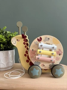 Aldi Little TOWN Wooden Pull Along Giraffe Toy - Musical Xylophone & Drum Toy - Picture 1 of 10