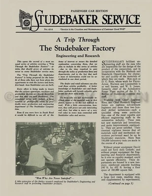 1929 1930 Studebaker Service Bulletins Manual de tienda Actualizaciones todos los coches y Erskine Foto 1 de 4