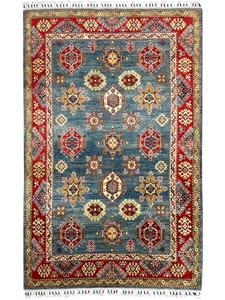 Hand-Knotted Afghani Kazak Wool Rug – 3’11″ x 5’11″ - Picture 1 of 5