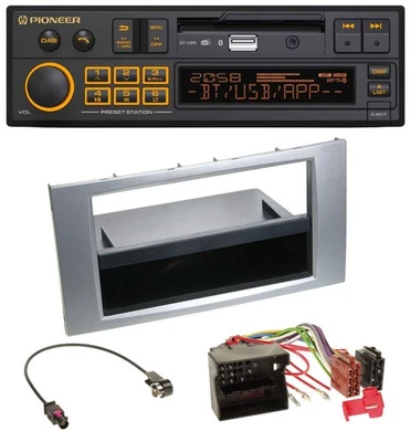 Pioneer DAB MP3 USB Bluetooth Autoradio für Ford Fiesta Focus 2004-2008 silber - Bild 1 von 4