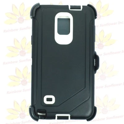 For Samsung Galaxy Note 4 Defender Case Cover W/Screen&Belt Clip Holster BK WT - Image 1 of 4