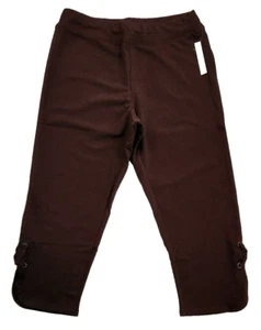 SILVERWEAR LIFESTYLE WOMEN'S BROWN CROPPED SWEAT PANTS - Picture 1 of 5