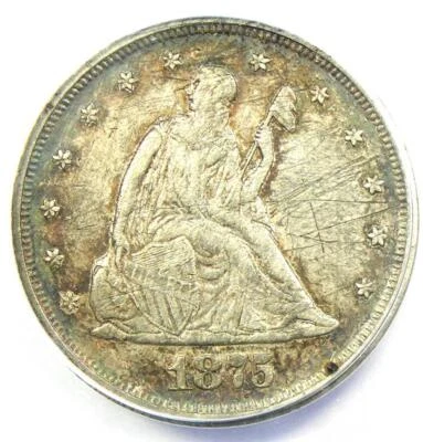 1875-P Twenty Cent Coin 20C - ANACS XF45 Details (Scratched) - Rare 1875 Coin! - Image 1 of 4