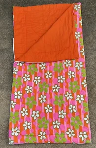 Vintage 1960er BLUME POWER SCHLAFSACK-Groovy-Retro-ORANGE, HOT PINK, GRÜN - Bild 1 von 12