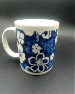 VINTAGE MAUI PACIFIC TRADERS BLUE HIBISCUS COFFEE MUG CUP 10oz - Picture 1 of 7