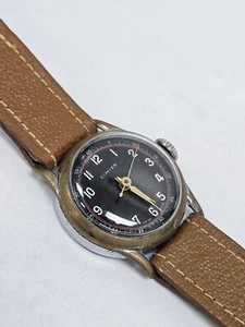 Vintage Cimier Mens Militaty Swiss Wrist Watch PARTS/REPAIR Black Dial - Picture 1 of 12
