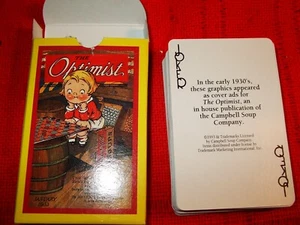 Vintage "Campbell's Soup" The Optimist Bridge 1993 52 Deck/Jokers Playing Cards - Picture 1 of 3