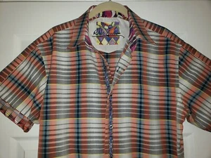 Robert Graham Medium Multicolored Short Sleeve Shirt Flip Cuff  - Picture 1 of 10