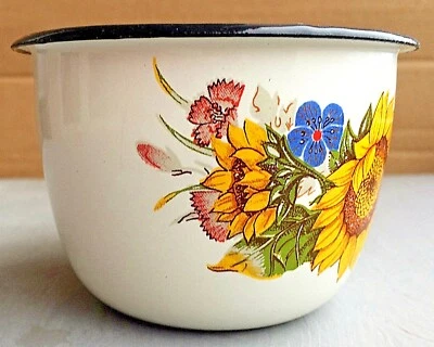 NEW Camping Mug Enamel Cup Rustic Enamelware Soviet Farmhouse  - Image 1 of 4