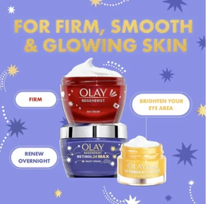 Olay Giftset 3 in 1 Anti-Aging Regenerist Day + Retinol Night & Vitamin C Cream - Picture 1 of 7
