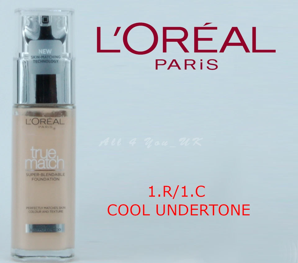 L'Oréal Paris True Match Foundation with Hyaluronic Acid 30ml - 1.R/1.C - Image 1 of 1