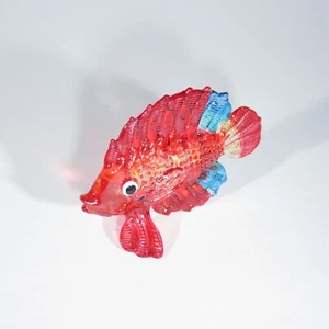 ZOOCRAFT MINIATURE HAND BLOWN GLASS FISH FIGURINE RED - Bild 1 von 9