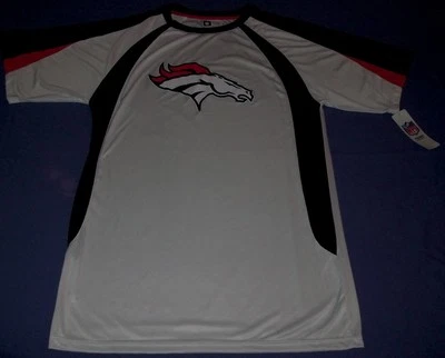 Denver Broncos Birdseye Jersey Shirt Stay Dry White VF Imagewear NFL - Image 1 of 4