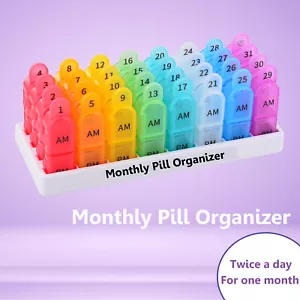 31 Tage Pillen Organizer Etui Box Kapsel Vitamintablette Aufbewahrung Behälter Monatlich - Bild 1 von 9