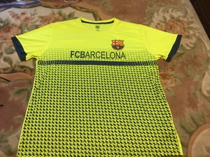 Soccer Jersey FCB BARCELONA  "RARE GRAPHICS" YELLOW & BLACK XL - Picture 1 of 5