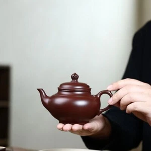 True Yixing Zisha Purple Grit Tea Pot Marked Purple Zhu Clay Master Pot 9 Holes - Picture 1 of 19