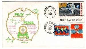 C76 Moon Landing Space 10c Airmail 1969 FDC - Artopages Hand-typed w/ Combo - Picture 1 of 2