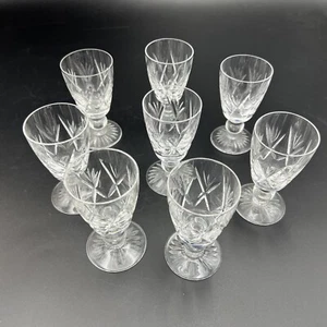Stuart Sherry Port Cut Crystal glasses Argyll Signed Vintage Set of 8 4” 10cm - Picture 1 of 12