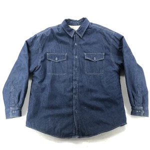 Vtg Northwest Territory Sherpa Lined Jacket Adult Size L Button Front Coat Blue - Picture 1 of 12