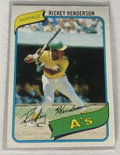 Rickey Henderson 1980 Topps Rookie Card #482 Iconic Baseball Card - DENT LOOK
