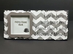 Adam's & Co. 11.5" x 5.5" Wooden Distressed Frame " Best Friend" - EUC - Picture 1 of 4