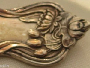 American Silver Co fork Water Lily Pad NENUPHAR art nouveau meat salad ASCO old - Picture 1 of 12