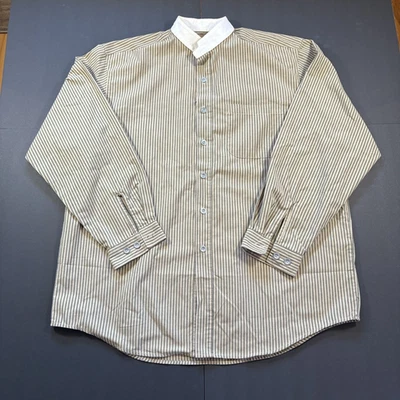 Camisa De Colección KING RANCH Cuello con Bandas Rayas Tostado/Verde Manga Larga Talla Grande Foto 1 de 4