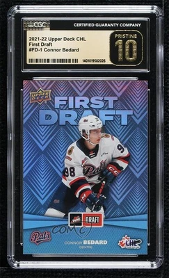 2021-22 Upper Deck CHL First Draft Connor Bedard #FD-1 CGC 10 Pristine - Image 1 of 2