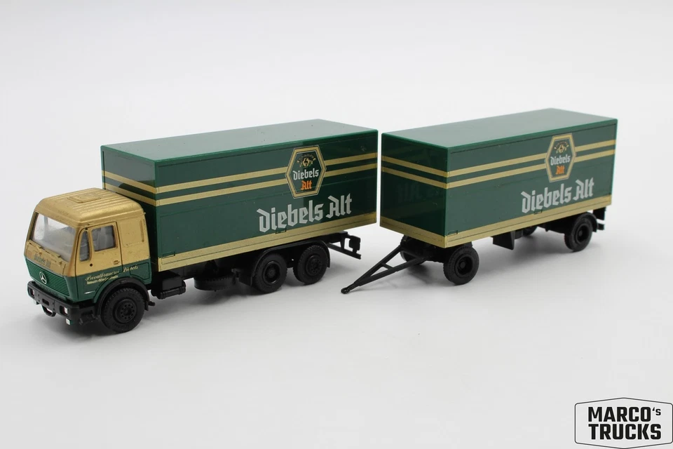 Herpa MB NG beverage box drawbar truck "Diebels Alt Issum" 1:87 /H25912 - Image 1 of 1