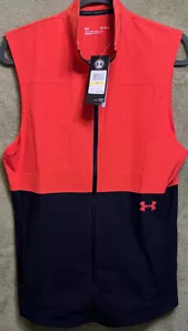 Under Armour Men's Full-Zip UA Vanish Hybrid Vest 1327655 Black/Red Size Medium - Picture 1 of 4
