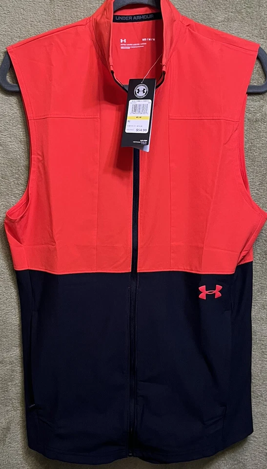 Under Armour Men's Full-Zip UA Vanish Hybrid Vest 1327655 Black/Red Size Medium - Image 1 of 4