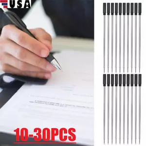 30× Replaceable Medium Cross Style Ballpoint Pen Refills Smooth Black Ink 1.0mm - Picture 1 of 14
