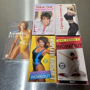 Rare Vintage Jane Fonda VHS Lot (5) Lower Body Solution Workout Oop - Picture 1 of 15