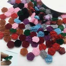 100X Mini Rose Flower with Hole for Earrings Hair Accessories Clothing Decor DIY