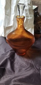vintage 1960s Empoli Amber Glass Decanter Amber/clear - Picture 1 of 4