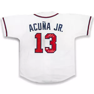 Ronald Acuna Jr. Braves Signed "Ronnie Rocket" White Pro Style Jersey JSA - Picture 1 of 2