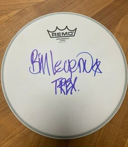 * BILL LEGEND * signed 10" REMO drumhead * T-REX BAND * DRUMMER * COA * 2 - Picture 1 of 2